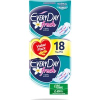 Every Day Fresh Normal Ultra Plus Value Pack 18 Τεμάχια - Κανονικού Μήκους Λεπτές Σερβιέτες με Φτερά Προστασίας για Μικρή & Μεσαία Ροή