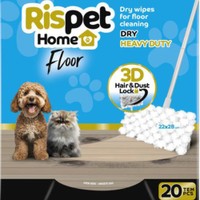 Rispet Home Floor Dry Heavy Duty 3D Hair & Dust Lock 20 Τεμάχια - Στεγνά Πανάκια για Σκούπισμα & Καθαρισμό Δαπέδων