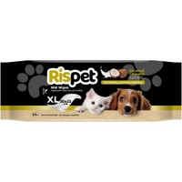 Rispet XL Wet Wipes for Pets with Coconut & Keratin 54 Τεμάχια - Υγρά Μαντηλάκια με Ενυδατική & Καταπραηντική Δράση, με Φυτική Κερατίνη & Νερό Καρύδας, Κατάλληλα για Σκύλους & Γάτες