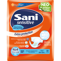 Sani Sensitive Extra Protection Day & Night Ειδικό Εσώρουχο μιας Χρήσης Σχεδιασμένο για Ακράτεια 10 Τεμάχια - No4 Extra Large 100-150cm