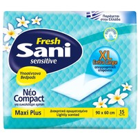 Sani Sensitive Fresh Bedpads Extra Large Υποσέντονα Διακριτικά Αρωματισμένα 90x60cm 15τμχ