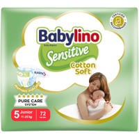 Babylino Sensitive Cotton Soft Mega Pack Junior No5 (11-25kg) 72 Τεμάχια - 