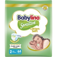 Babylino Sensitive Cotton Soft Mini Νο2 (3-6kg) 64 Τεμάχια - 