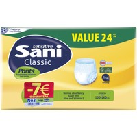 Sani Πακέτο Προσφοράς Sensitive Classic Pants Value Pack 24 Τεμάχια σε Ειδική Τιμή - No3 Large - Ελαστικό Εσώρουχο Ακράτειας