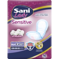 Sani Lady Sensitive No4 Extra 16 Τεμάχια - Γυναικείες Σερβιέτες με Βαμβάκι για Ελαφριά Μορφή Ακράτειας