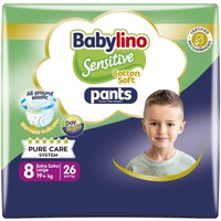 Babylino Sensitive Pants Cotton Soft Unisex No8 Extra Extra Large (19+kg) 26 Τεμάχια - 