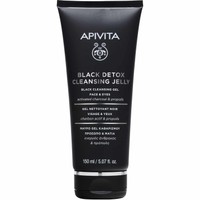 Apivita Black Detox Cleansing Jelly 150ml - Μαύρο Gel Καθαρισμού για Πρόσωπο & Μάτια με Ενεργό Άνθρακα & Πρόπολη