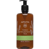 Apivita Tonic Mountain Tea Shower Gel with Essential Oils 500ml - Τονωτικό Αφρόλουτρο με Τσάι Βουνού & Αιθέρια Έλαια