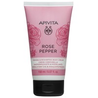 Apivita Rose Pepper Firming & Reshaping Body Cream 150ml - Δροσερή Κρέμα Σώματος για Σύσφιξη & Αναδόμυση