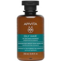 Apivita Oily Hair Oil Balance Shampoo 250ml - Σαμπουάν για τη Ρύθμιση της Λιπαρότητας με Μέντα & Πρόπολη