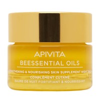 Apivita Beessential Oils Strengthening & Nourishing Skin Supplement Night Balm 15ml - Βάλσαμο Προσώπου Νύχτας, Συμπλήρωμα Ενδυνάμωσης & Θρέψης με Αιθέρια Έλαια Εσπεριδοειδών & Μελισσοκέρι
