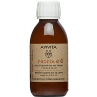 Apivita Propolis & Thyme Organic Throat Syrup 150ml - Συμπλήρωμα Διατροφής σε Σιρόπι με Βιολογική Πρόπολη, Θυμάρι, Μέλι & Βότανα για τον Ερεθισμένο Λαιμό, Αντιμετώπιση του Βήχα & Ενίσχυση του Ανοσοποιητικού με Φυσική Γεύση