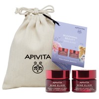 Δώρο Apivita Blooming Beauty Wine Elixir Wrinkle & Firmness Lift Light Day Cream 15ml & Renewing Lift Night Cream 15ml & Πουγκί