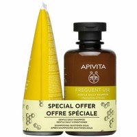Apivita Promo Frequent Use Gentle Daily Shampoo 250ml & Gentle Daily Conditioner 150ml - Απαλό Σαμπουάν & Απαλή Μαλακτική Κρέμα Καθημερινής Χρήσης