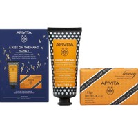 Apivita Πακέτο Προσφοράς A Kiss On The Hand Cream Moisturizing Honey 50ml & Natural Soap 125g - Κρέμα Χεριών Εντατικής Ενυδάτωσης & Φυσικό Σαπούνι με Μέλι με Καταπραϋντικές - Μαλακτικές Ιδιότητες