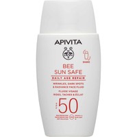 Apivita Bee Sun Safe Daily Age Repair Spf50, 50ml - Λεπτόρρευστη Κρέμα Προσώπου Κατά των Πανάδων & των Ρυτίδων