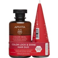 Apivita Promo Color Seal Shampoo 250ml & Conditioner 150ml - Σαμπουάν Προστασίας Χρώματος με Πρωτεΐνες Κινόα & Μέλι & Κρέμα Μαλλιών Προστασίας Χρώματος
