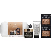 Apivita Promo Queen Bee Face Cream Rich Texture 50ml & Δώρο 3 in 1 Cleansing Milk 50ml & Express Beauty Royal Jelly Face Mask 2x8ml & Νεσεσέρ 1 Τεμάχιο - Κρέμα Απόλυτης Αντιγήρανσης - Αναγέννησης Πλούσιας Υφής & Γαλάκτωμα Καθαρισμού Προσώπου - Ματιών & Μάσκα Προσώπου με Βασιλικό Πολτό για Σύσφιγξη - Αναζωογόνηση