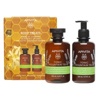 Apivita Promo Tonic Mountain Tea Shower Gel with Essential Oils 250ml & Moisturizing Body Milk 200ml - Αφρόλουτρο με Τσάι του Βουνού & Αιθέρια Έλαια & Ενυδατικό Γαλάκτωμα Σώματος