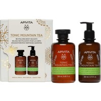 Apivita Promo Tonic Mountain Tea Shower Gel with Essential Oils 250ml & Moisturizing Body Milk 200ml - Τονωτικό Αφρόλουτρο με Τσάι Βουνού & Αιθέρια Έλαια & Ενυδατικό Γαλάκτωμα Σώματος με Τσάι Βουνού & Αιθέρια Έλαια