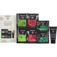 Apivita Promo Express Beauty Moisturizing & Refreshing Aloe Face Mask 2x8ml & Revitalization Pomegranate Face Mask 2x8ml & Ginkgo Biloba Eye Mask 2x2ml & Δώρο Black Detox Cleansing Jelly 15ml - Μάσκα Προσώπου με Αλόη για Ενυδάτωση & Αναζωογόνηση & Μάσκα Προσώπου με Ρόδι για Λάμψη & Αναζωογόνηση & Μάσκα Ματιών για την Αντιμετώπιση των Μαύρων Κύκλων - Σακούλων με Γκίνγκο Μπιλόμπα & Μαύρο Gel Καθαρισμού για Πρόσωπο & Μάτια με Ενεργό Άνθρακα