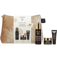 Apivita Queen Bee Promo Absolute Anti-Aging & Redefining Serum 30ml & Δώρο Regenerating Light Texture Cream 15ml & Δώρο Reviving Eye Cream 5ml & Δώρο Νεσεσέρ 1 Τεμάχιο - Ορός Απόλυτης Αντιγήρανσης & Ανόρθωσης Περιγράμματος & Κρέμα Απόλυτης Αντιγήρανσης & Αναγέννησης Ελαφριάς Υφής & Κρέμα Ματιών Αναζωογόνησης