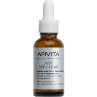 Apivita Bee Tech Concentrates Just Bee Clear Serum 30ml - Ορός Προσώπου με Πατενταρισμένο Σύμπλοκο Πρόπολης & Φυτικό Σαλικυλικό Οξύ που Λειάνει & Διορθώνει Ατέλειες & Σημάδια Ακμής
