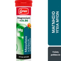 Lanes Magnesium + Vitamin B6 20 Effer.Tabs - Συμπλήρωμα Διατροφής με Μαγνήσιο & Βιταμίνη B6 για Τόνωση, Ενέργεια & Υποστήριξη της Λειτουργία των Μυών με Γεύση Ροδάκινο