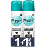 Noxzema Men Promo Invisible Antiperspirant Spray 300ml (2x150ml) - Ανδρικό Αντιιδρωτικό με Άρωμα Φρεσκάδας για 48ωρη Προστασία