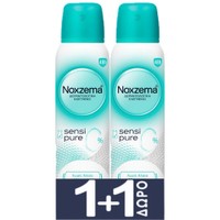 Noxzema Promo Sensi Pure Deodorant Spray 300ml (2x150ml) - Γυναικείο Αποσμητικό Σπρέι Χωρίς Άλατα Αλουμινίου για 48ωρη Προστασία