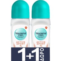 Noxzema Men Promo Active Sport Roll On Malodor Control Technology 100ml (2x50ml) - Ανδρικό Αντιιδρωτικό Αποσμητικό με Άρωμα Φρεσκάδας για 48ωρη Προστασία