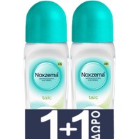 Noxzema Promo Talc Roll On Malodor Control  Technology 100ml (2x50ml) - Γυναικείο Αντιιδρωτικό Αποσμητικό με Μοναδικό Άρωμα Talc για 48ωρη Προστασία