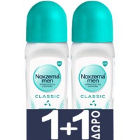 Noxzema Men Promo Classic Roll On Clean & Fresh 100ml (2x50ml) - Ανδρικό Αντιιδρωτικό Αποσμητικό με Άρωμα Φρεσκάδας για 48ωρη Προστασία