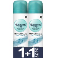 Noxzema Men Promo Minerals Dry Force Deodorant Spray 300ml (2x150ml) - Ανδρικό Αντιιδρωτικό με Πολύτιμα Ιχνοστοιχεία για 48ωρη Προστασία