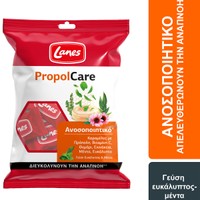 Lanes PropolCare Eucalyptus & Mint 54g - Καραμέλες με Βιταμίνη C & Εχινάκεια για Φροντίδα του Λαιμού & Υποστήριξη του Ανοσοποιητικού με Γεύση Ευκάλυπτο & Μέντα