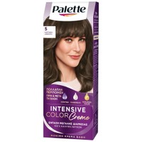 Schwarzkopf Palette Intensive Hair Color Creme Kit 1 Τεμάχιο - 5 Καστανό Ανοιχτό - Μόνιμη Κρέμα Βαφή Μαλλιών για Έντονο Χρώμα Μεγάλης Διάρκειας & Περιποίηση