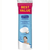 Septona Value Pack Dermasoft Cotton Pads 100 Τεμάχια - Δίσκοι Στρογγυλοί Ντεμακιγιάζ Διπλής Όψης με Ραμμένες Άκρες & Τρισδιάστατη Κυψελωτή Υφή