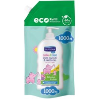Septona Calm n' Care Baby Shampoo & Shower Gel Refill 1000ml - Ανταλλακτικό Σαμπουάν & Αφρόλουτρο από την 1η Μέρα με Βάλσαμο & Αλόη