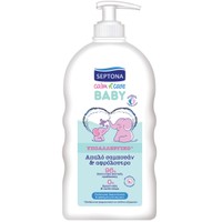 Septona Calm n' Care Hypoallergenic Baby Shampoo & Shower Gel 500ml - Βρεφικό Απαλό Σαμπουάν Αφρόλουτρο με Σύνθεση που Ελαχιστοποιεί το Κίνδυνο Αλλεργιών, με Αντλία