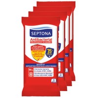 Septona Promo Antibacterial Refresh Antiseptic Wipes 60 Τεμάχια (4x15 Τεμάχια) - Αντιβακτηριδιακά Μαντηλάκια