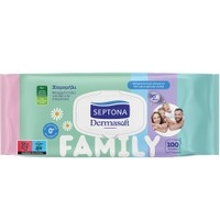 Septona Family Wet Wipes with Chamomile 100 Τεμάχια - Απαλά Μωρομάντηλα για Όλη την Οικογένεια με Χαμομήλι με Καπάκι