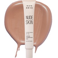 Mon Reve Nude Skin Normal to Combination Skin Matte Finish Spf20 Tinted Cream 30ml - No 103 Dark - Κρέμα Προσώπου με Χρώμα Μεσαίας Προστασίας που Εξομοιώνει τον Τόνο του Δέρματος & Καλύπτει Ελαφρές Ατέλειες
