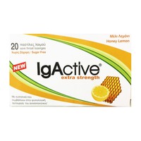 IgActive Extra Strength Παστίλιες για το Πονεμένο Λαιμό με Μέλι Λεμόνι,Συμβάλλουν στην Υποστήριξη του Ανοσοποιητικού 20Παστίλιες