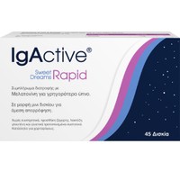 IgActive Sweet Dreams Rapid 45tabs - Συμπλήρωμα Διατροφής με Μελατονίνη Άμεσης Απορρόφησης για Γρηγορότερο Ύπνο σε Ταξίδια