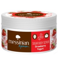 Messinian Spa Sugar Body Scrub Strawberry Yogurt 250ml - Απολεπιστικό Σώματος για Ενυδάτωση & Τόνωση της Ξηρής Επιδερμίδας με Άρωμα Φράουλας