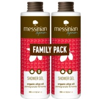 Messinian Spa Promo Organic Olive Oil Pomegranate & Honey Shower Gel 600ml (2x300ml) - Ενυδατικό Αφρόλουτρο με Βιολογικό Ελαιόλαδο & Άρωμα Ρόδι & Μέλι