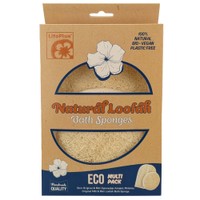 Lifoplus Natural Loofah Eco Multi Pack Original Mitt & Mini Loofah Bath Sponges 2 Τεμάχια - Κανονικό Γάντι & Σφουγγάρι Λούφας Μπάνιου Μίνι για Βαθύ Καθαρισμό