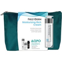 Frezyderm Promo Moisturizing Rich Cream 50ml & Δώρο Neck Contour 15ml & Δώρο Eye Cream 5ml & Δώρο Velvet Colors Medium 2ml & Δώρο Νεσσεσέρ 1 Τεμάχιο - Ενυδατική Κρέμα για Ξηρό Δέρμα & Κρέμα Σύσφιξης Λαιμού & Αντιρυτιδική Κρέμα για την Περιοχή των Ματιών & Make-up Ιδανικής Χρωματικής Κάλυψης με Βελούδινη, Ματ Υφή