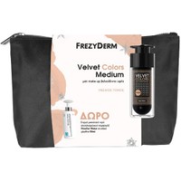 Frezyderm Promo Velvet Colors Medium 30ml & Δώρο Micellar Water 50ml & Δώρο Νεσσεσέρ 1 Τεμάχιο - Make-up Ιδανικής Χρωματικής Κάλυψης με Βελούδινη, Ματ Υφή & Ενεργό Μικκυλιακό Νερό Καθαρισμού