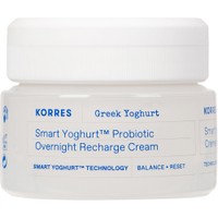 Korres Greek Yoghurt Smart Probiotic Overnight Recharge Cream 40ml - Καταπραϋντική Κρέμα Προσώπου Νύχτας για Αναπλήρωση & Θρέψη με Ελληνικό Γιαούρτι
